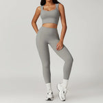 2 Pieces Yoga Suit Women Sexy Tight-Fitting Fitness Sports Set Gym Bra Elasticity High Waist Leggings Female Athletic Wear 8793