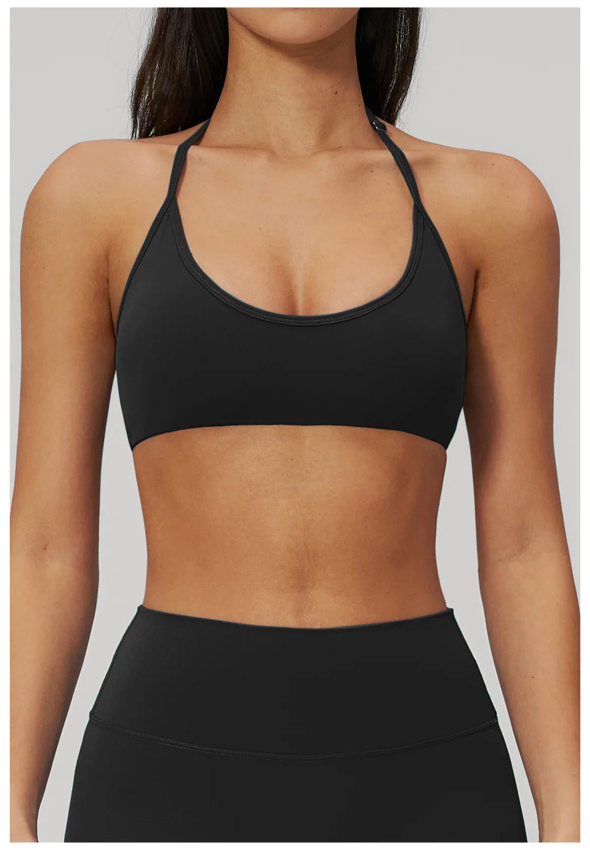 Breathable Bra Gym Top Women Bras High Support Thin Strap Halter Sports Bras Push-up Workout Underwear Shockproof Yoga Tank Tops