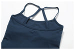 Strappy Sports Bra For Women Gym Workout Tops Sexy Yoga Bra Gather Fitness Push Up Training Running Female Sport Vest