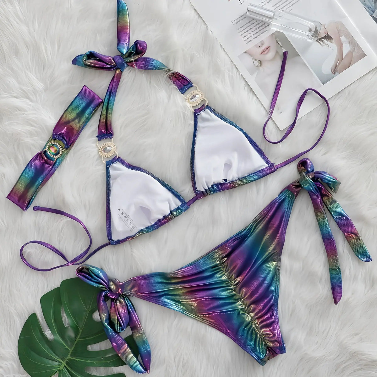 Glossy Sexy Bikinis 2026 Swimsuit With Rhinestones Women Swimwear Female Push Up Bikini Beach Swim Wear Bathing Suit Pool Bather