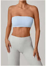 Women Strapless Sports Bra Gym Top Quick-Drying Yoga Clothes Women Tube Top Fitness Chest Wrap Underwear Workout Bra Female
