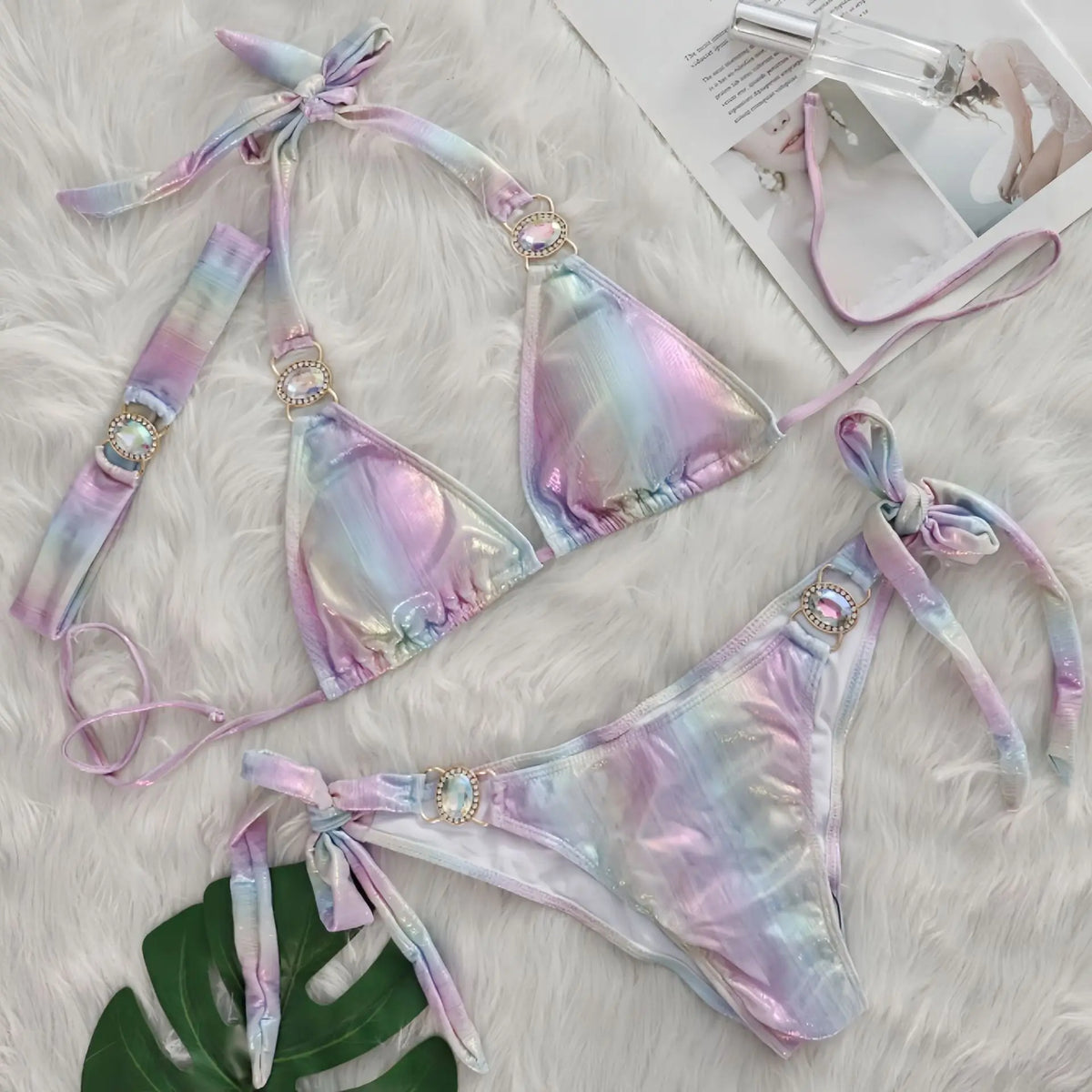 Glossy Sexy Bikinis 2026 Swimsuit With Rhinestones Women Swimwear Female Push Up Bikini Beach Swim Wear Bathing Suit Pool Bather