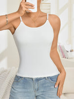 Summer Vest Women's Tank Top Padded Camisole Sleeveless Top Comfortable Adjustable Thin Straps Ladies's Underwear