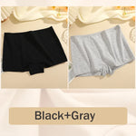 2PCS Women's Panties Cotton Seamless Sports Boxers Underwear Female Solid Color Briefs Cozy Lingerie Intimate Underpants XS-XL
