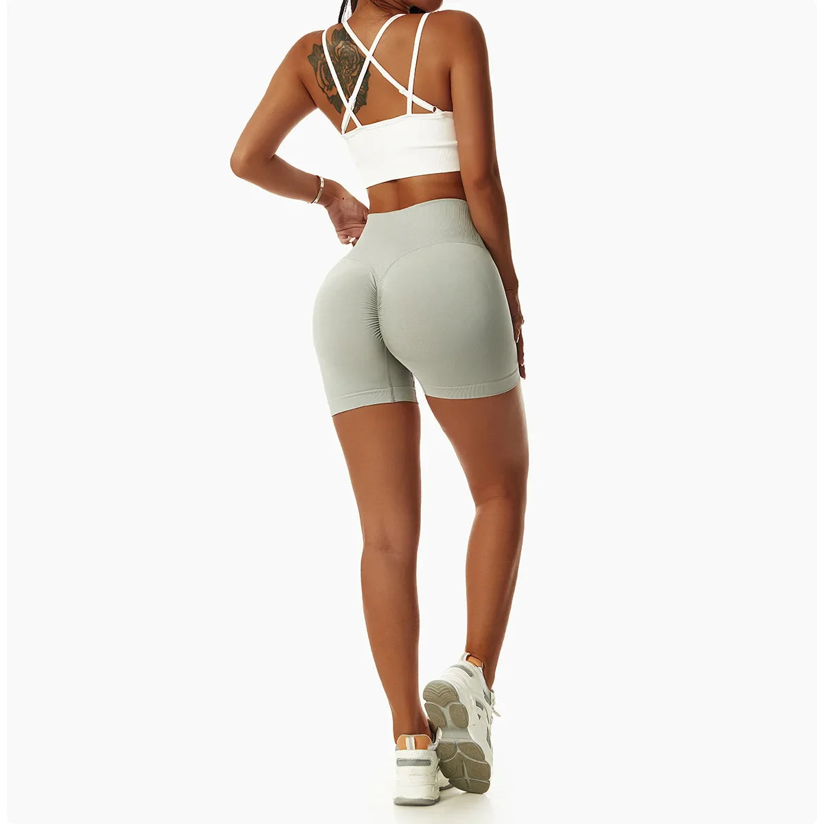 Summer Seamless High Waist Yoga Shorts Elasticity Sports Leggings Women Breathable Cycling Shorts Buttock Lift Gym Shorts Women