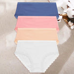 4Pcs/Set Women's Cotton Briefs Women Seamless Panties Solid Color Breathable Underwear Female Low Waist Soft Lingerie S-XXL