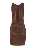 2026 Summer Sexy One Neck Cut Out Circle Decoration Corset Slim Beach Mini Dress Women Seaside Beachwear Swimwear Cover Up A2796