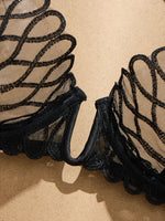 French Style Sexy Embroidered Transparent Underwear Set V-Neck Design Anti-Sagging Breathable Bra And Panties Ensemble