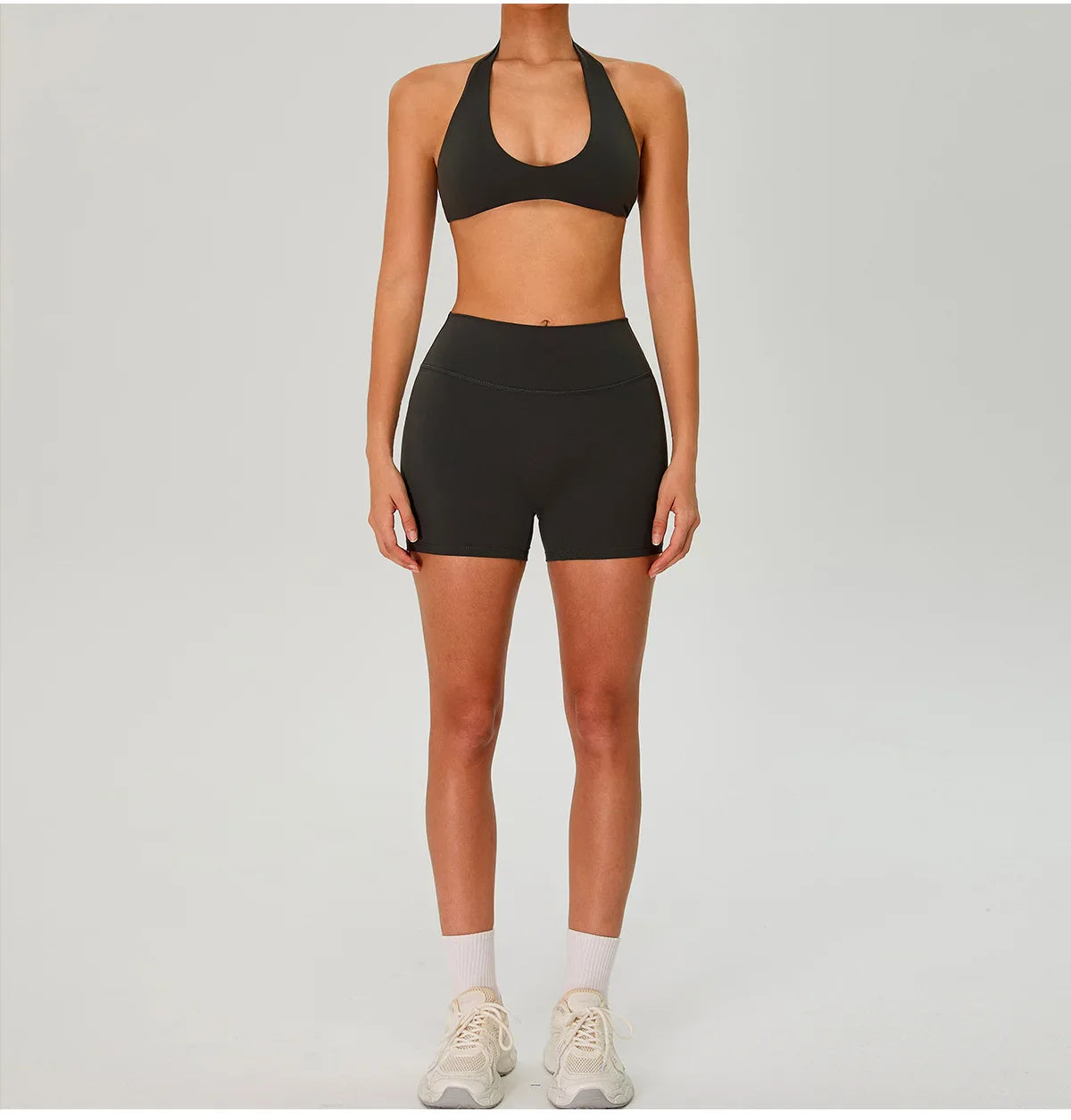 Fitness Sports Bra Women Halter Top High Support Push-up Open Back Gym Wear Hanging Neck Fitness Bar Yoga Bar Workout Underwear