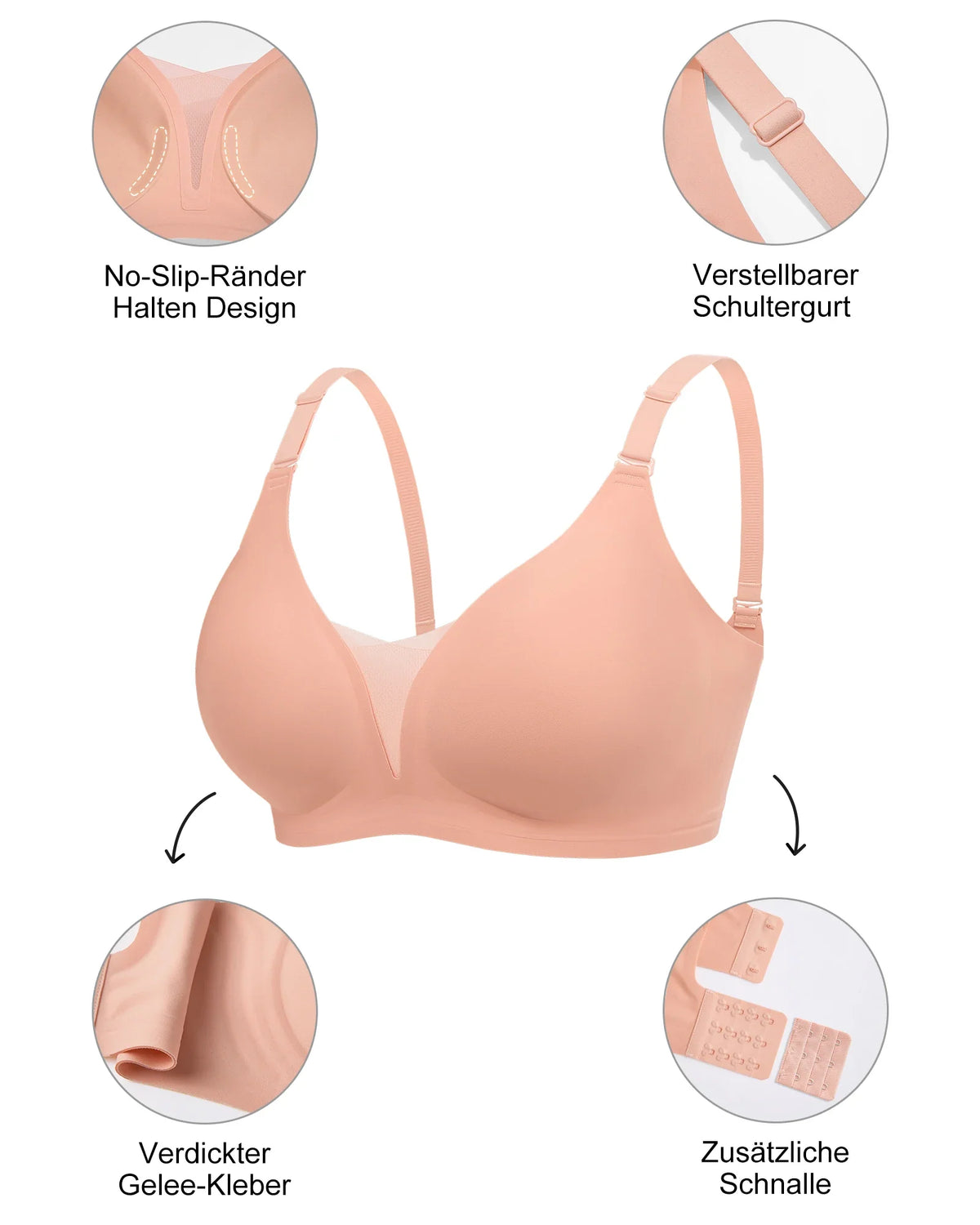 6pcs Women’s Bra Panties Everyday Wireless Push Up Lingerie Soft Briefs Seamless Bralettes, Breathable Padded Comfort Underpants