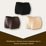 3PCS/SET Women Panties Cotton Seamless Sports Boxers Underwear Female Solid Color Briefs Cozy Lingerie Intimate Underpants XS-XL