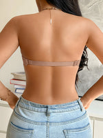 Lace Strapless Women Bra Sexy Front Clasp Push Up Bra Invisible Non-Slip Fashion Lace Bra Women