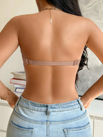 3Pcs Women Half Cup Lace Strapless Bra Adjustable Non-slip Off Shoulder Underwire Support Front Buckle Push Up Brassiere XS-L