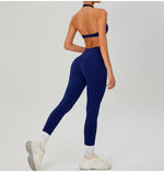 Fitness Sports Bra Women Halter Top High Support Push-up Open Back Gym Wear Hanging Neck Fitness Bar Yoga Bar Workout Underwear