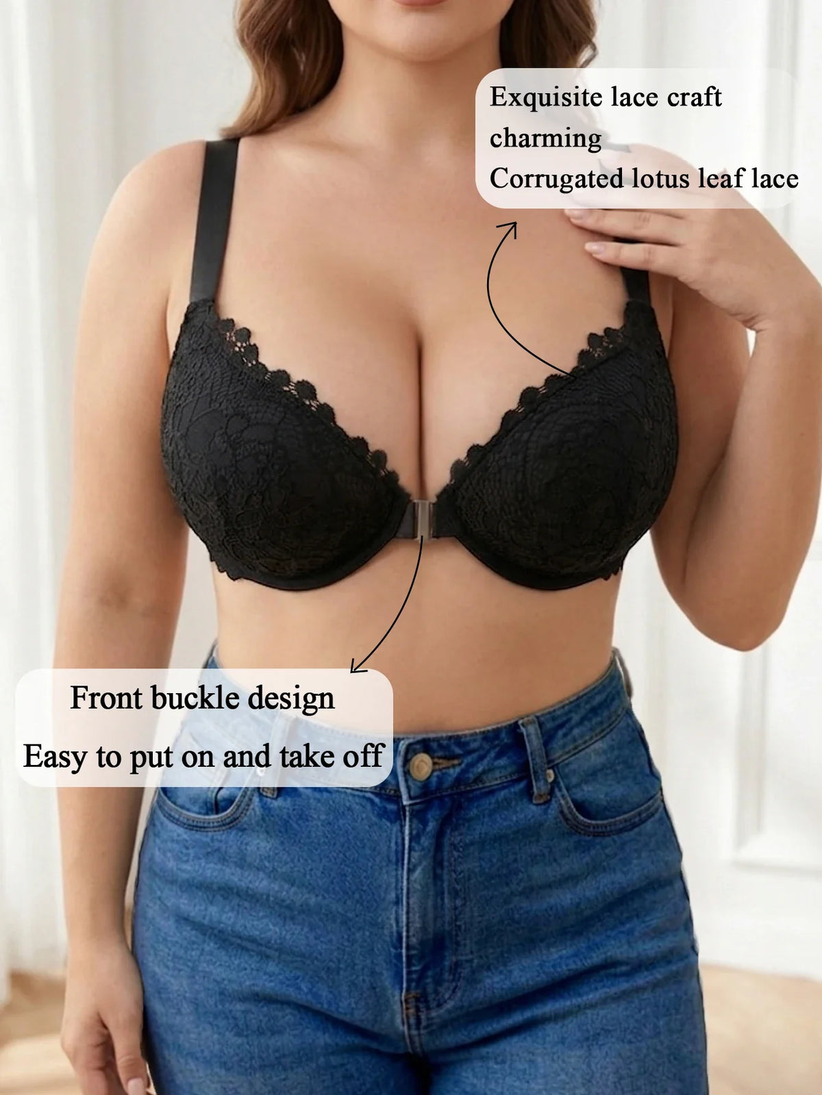Lace Women's Bra Breast Cover Summer Thin Cup Underwear Plus Size Adjustable Push Up Bras Undewire Sexy Lingerie