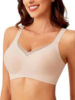 Women's Wire-free Seamless Bra Full Cup Breathable Thin Padding Bras Solid Color Plus Size Comfortable Outer Bra Underwear