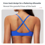 Backless Yoga Bra Woman Gym Tops Sports Bra Strap Cross Back Womens Underwear Adjustable Shoulder Strap Inner Padded Yoga Vest