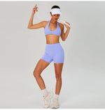 Fitness Sports Bra Women Halter Top High Support Push-up Open Back Gym Wear Hanging Neck Fitness Bar Yoga Bar Workout Underwear