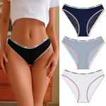 3Pcs/Set Women's Cotton Lace Panties V-Waist Sexy Sport Low Waist Briefs S-XL Comfortable Underwear Female Soft Color Underpants