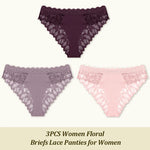 3Pcs/set Lace Sexy Panties Women XS-XL Low-Rise Briefs Sexy Ladies Underwear Trendy Floral Underpants Female Panty Lingerie New