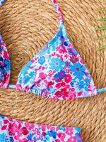 2025 New Women's Black Ground White Dot Printed Swimsuit Halter Neck Low Waist Bikini Set For Summer Female Swimwear Brazilian