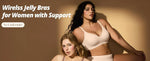 Women's Jelly Wire-Free Seamless Bra Solid Color Thin Molding 3/4 Cup Push-Up Seamless Bra Soft Support Comfortable Underwear