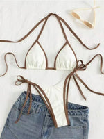 2026 Sexy Contrast Color Separates Micro Bikini Women's Swimsuit Female Swimwear Mini Thong Bikinis Set Two-piece Bathing Suit