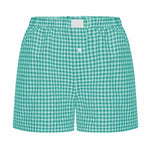 Teen Girls Plaid Shorts Elastic Waistband Pull-On Casual Lounge Summer Outfit Red Blue Color Women's Fashion