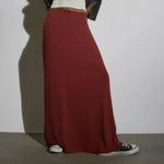 Women Casual Spring Summer Long Skirts Solid Color Fashion Straight Skirts Elegant Loose Y2k Outfits For Female Streetwear