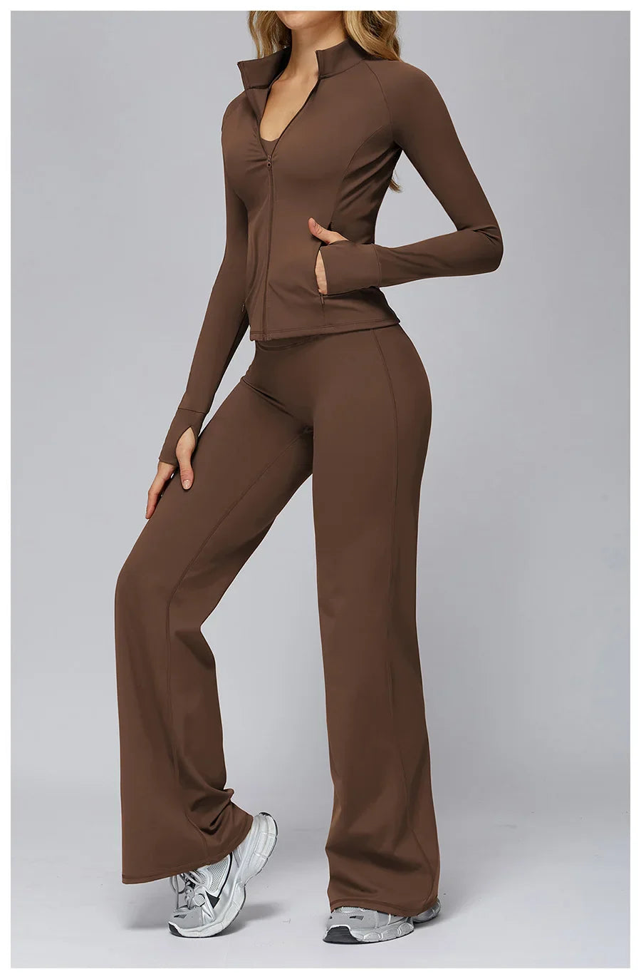 New yoga set 2 pieces gym set Women Long Sleeve Sports Shirts Sports Bra Leggings Suit Fitness Running Workout Suits Tracksuit