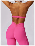 Gym Sport Bra Halter Sports Bra Anti-sweat Breathable Yoga Bra Shockproof Crop Top Fitness Top Push Up Workout Top Women