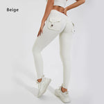 DIAS FIT JOY Nylon Yoga pants buttocks pocket tight pants women's sports fitness pants hip lifting Breathable No T Line