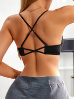 Everyday Women's cross-strap backless bra Front closure push-up bra for small breasts Seamless invisible heart-shaped cup bra