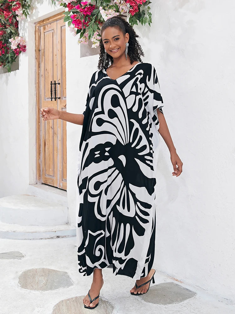 Beach Cover Up Pareo Kaftan Bikini Cover Up Robe De Plage Vestidos Playa Swimsuit Cover Up Bathing Suit Women Maxi Dress