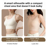 Women's Large Breasts Underwear Wide Shoulder Invisible Corset Antibump Thin Underwear Full Cup Vest Traceless Bra with Bra Pads
