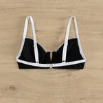 Sexy Black White Patchwork Bikini 2024 Women Halter V Underwire Push Up Micro Swimsuit Beach Bathing Suit High Waist Swimwear
