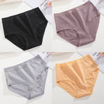 4Pcs/Set Women Cotton Briefs Seamless High Waist Breathable Underwear Female Stretch Comfortable Lingerie New solid color Panty