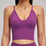 Seamless Sports Bra Women Shockproof Fitness Tops Push Up Gym Crop Top Brassiere Sport Bras Gym Workout Top Breathable Yoga Bra