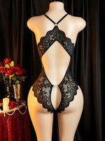 Transparent Sexy Crotchless Bra Set Lingerie Women Lace Hollow Bra Costumes Deep V Open Bra Underwea Erotic Backlesshot Bodysuit