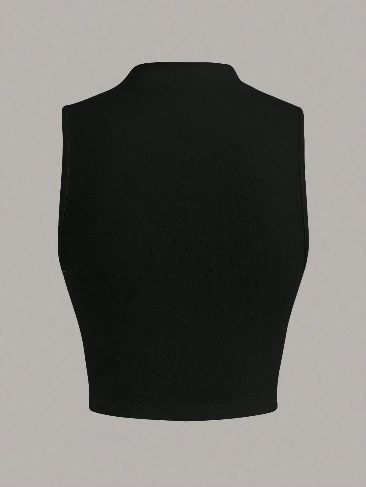 Casual Mock Neck Sleeveless Tank Top for Women Summer Sexy Solid Color Slim Fit Stand Collar Crop Top Streetwear 2024