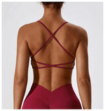 Women Cross Strap Sports Bra Women Push Up Sport Bra Yoga Gym Crop Top Brassiere Fitness Top Seamless Sport Bra Breathable Bras
