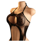 Crotchless Lingerie For Women Fishnet Teddy Bra Set Sexy Erotic Mesh Hollow Bodystockings Lace Hot Hanging Neck Bodysuits Sets