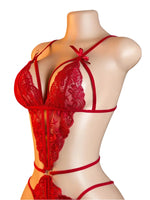 Teddy Sexy Crotchless Bodysuits Women Lingerie Bra Sets Transparent Babydolls Nightwear Erotic Set Deep V Seductive Underwear