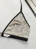 Leopard print black 2-piece set without steel rim or chest cushion women underwear with sexy straps girls' bra Lingerie MR3475