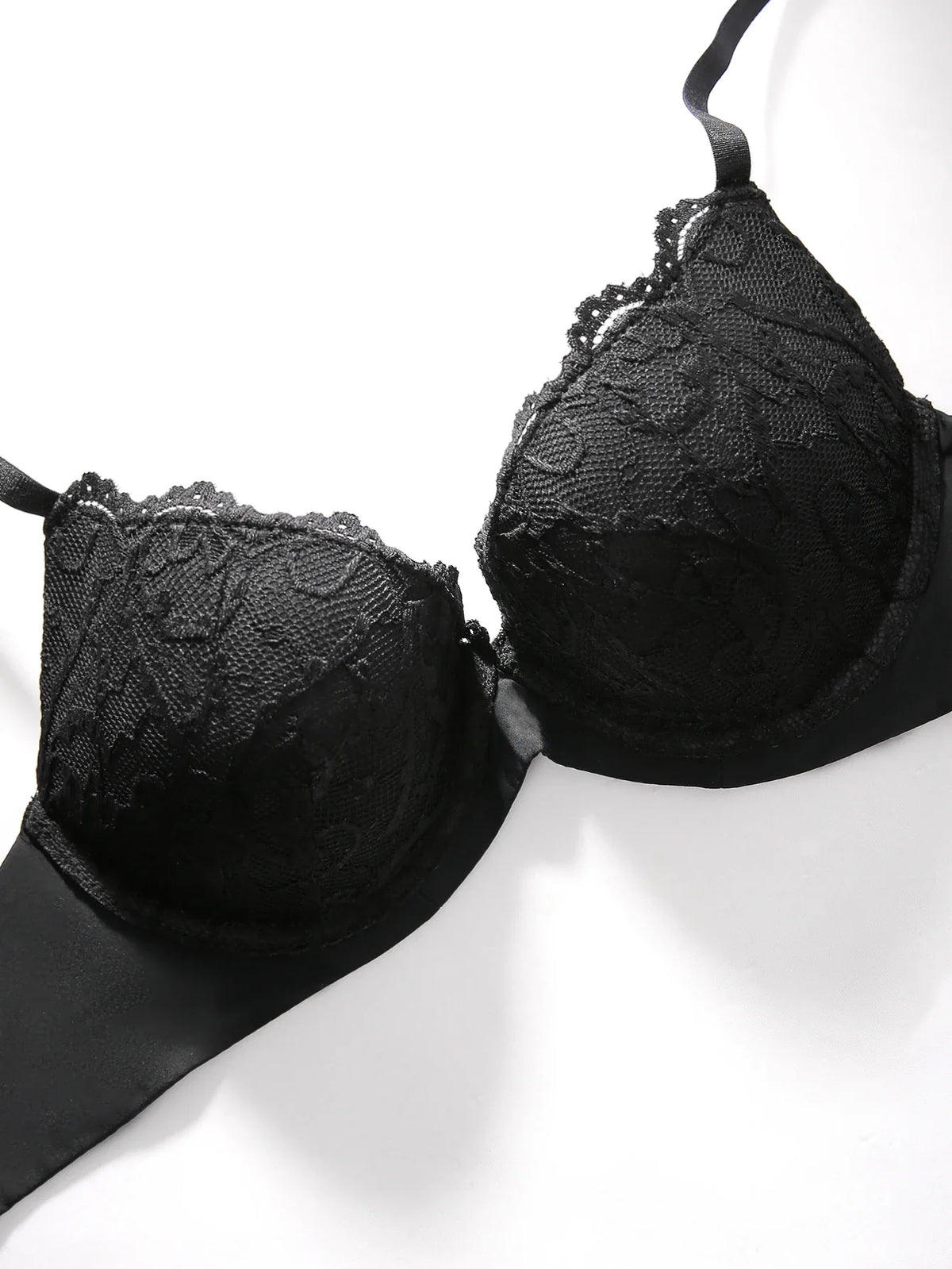 Knit Sexy Women's Thin Cup Lace Bras Lace Splicing Underwire Bra Push-Up Breathable Women's underwear