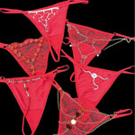 Rhinestones Metal Chain Sexy Women Panties Gem G String Girls Briefs Thong Lace Erotic Female Underwear Low Waist Intimates