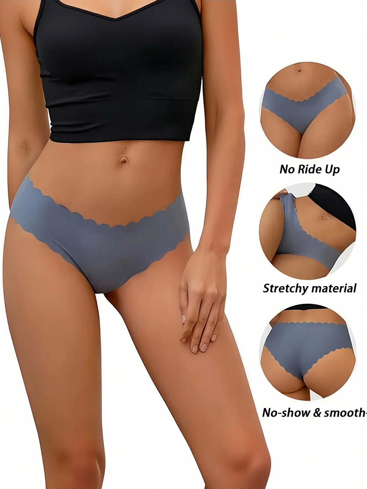 4pcs Women's Seamless Bra and Panty Set No Underwire Bralette - Removable Pads, Medium Support & Comfortable Stretch Fabric Bra