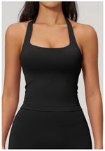 Hanging Neck Yoga Sports Bra Summer Shock Proof Gym High Strength Workout Fitness Underwear Push Up Top Yoga Bra Running Vest