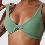 Hearuisavy Summer Sports Bra Shockproof Push Up Gym Top Women Quick-Dry Yoga Clothes Pleated Design Brassiere Workout Crop Top