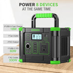 EBL 300W 288Wh Compact Portable Power Station Solar Generator with Wireless Charger for Outdoor Camping Emergency Backup